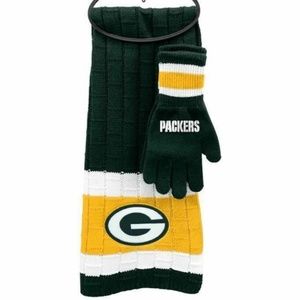 NFL Football Sports Green Bay Packers Scarf & Gloves Gift Set NEW